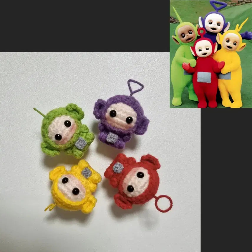 [BUNJANG] Teletubbies Mini Hand-knitted Keychain Doll / ##꼬꼬마 텔레토비## 미니미니 손뜨개 키링인형