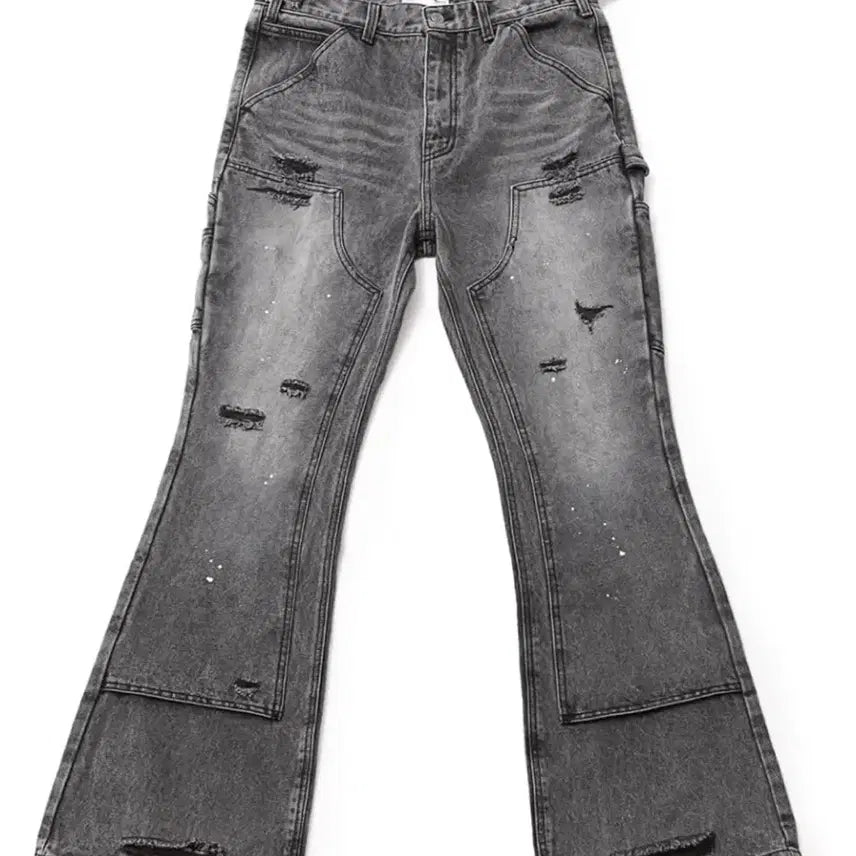 [BUNJANG] SKISM Inducing Double Knee Bootcut Flare Fit Denim - Gray, Size L / 스키즘인듀싱 더블니 부츠컷 (플레어핏) 데님 gray L사이즈