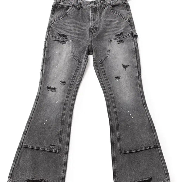 [BUNJANG] SKISM Inducing Double Knee Bootcut Flare Fit Denim - Gray, Size L / 스키즘인듀싱 더블니 부츠컷 (플레어핏) 데님 gray L사이즈