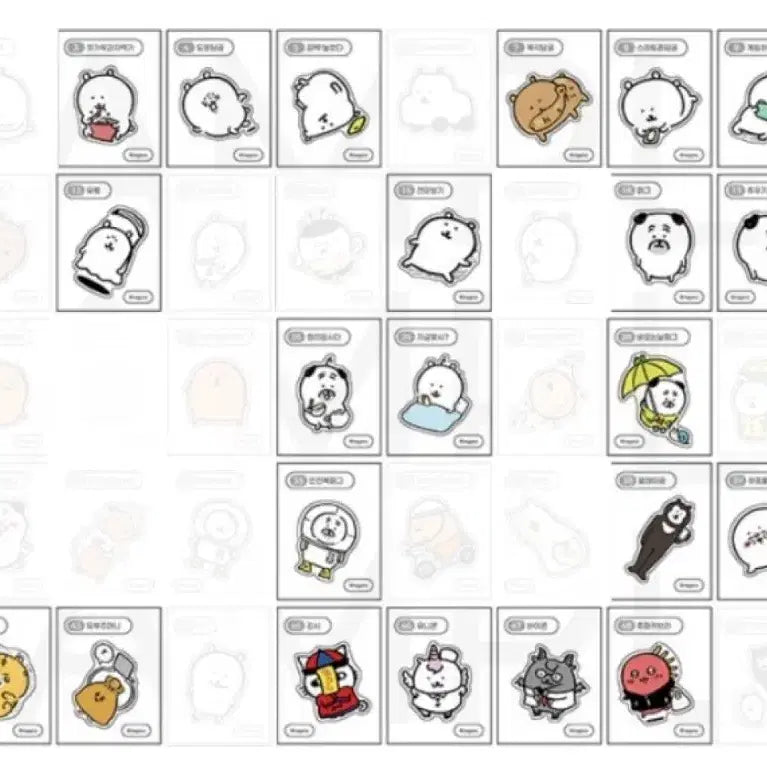 [BUNJANG] Nongdamgom Lucky Draw Variety Retro Seal Sticker Bundle Set (30 pcs) / 농담곰 띠부 30개 일괄 (버라이어티 레트로 씰 스티커)