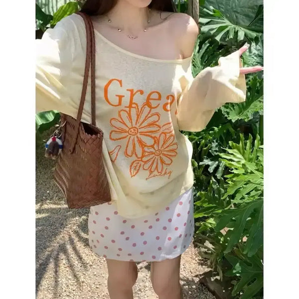 [BUNJANG] Printing Loose Fit See-Through T-shirt / 프린팅 루즈핏 시스루 티셔츠 / 데일리 캐주얼 러블리 빈티지 모리걸 y2k