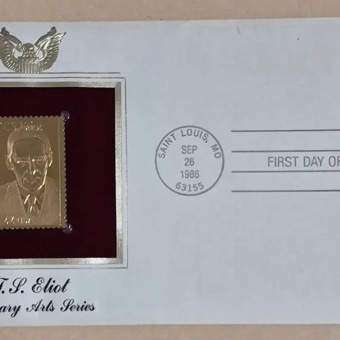 [BUNJANG] PCS 22K Gold Stamp First Day Cover (FDC) Set - T.S. Eliot / UN 50th Anniversary / 미국 PCS 정품 22K 금박 우표 초일봉투(FDC) 2종 판매 (T.S.엘리엇 / 유엔50주년)