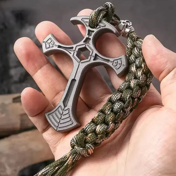[BUNJANG] Survival Cross Pendant Paracord Keychain (Bottle Opener) / 무료배송) 서바이벌 크로스 펜던트 파라코드 키링 호신/생존용(병따개 가능)