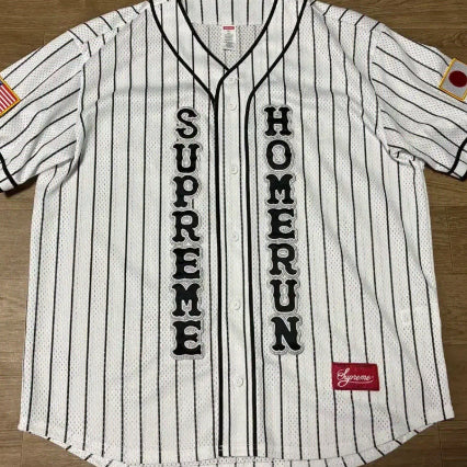 [BUNJANG] Supreme x Home Run Baseball Jersey Stripe 25SS XL / 슈프림 x 홈런 베이스볼 저지 스트라이프 - 25SS (XL)