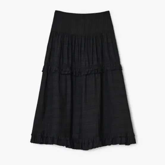 [BUNJANG] Sunburnproject Frill Maxi Skirt Black / 선번프로젝트 프릴 맥시 롱스커트 Sunburnproject Frill maxi skirt Black