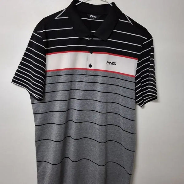 [BUNJANG] Ping Golf Men's Short Sleeve Pique Polo Shirt (100% Four-Way Stretch) / 남성 핑골프 반팔 카라티셔츠 (사방스판100)