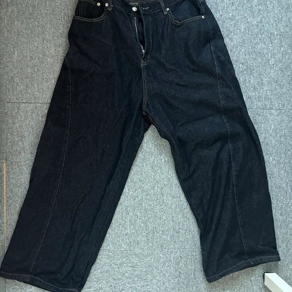 [BUNJANG] Raw Denim Wide Leg Jeans / 와이드 생지