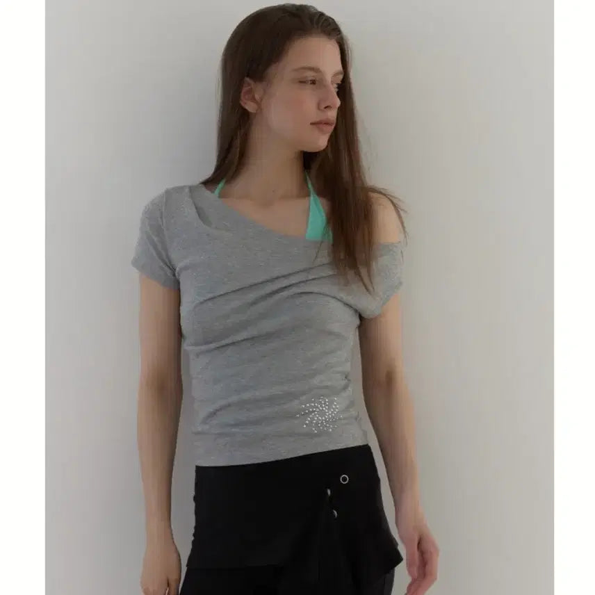 [BUNJANG] ASURA Studded One-Shoulder T-Shirt / 아수라 원숄더 티셔츠 STUDDED ONE-SHOULDER T