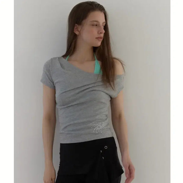 [BUNJANG] ASURA Studded One-Shoulder T-Shirt / 아수라 원숄더 티셔츠 STUDDED ONE-SHOULDER T