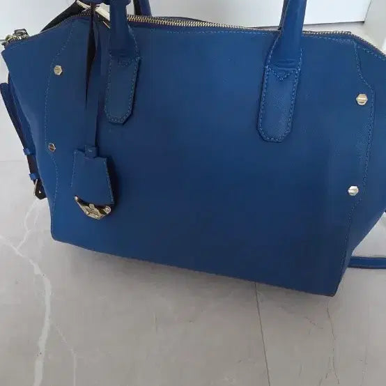 [BUNJANG] Bruno Magli Blue Tote Bag / 브루노말리 블루 토트백 가로38세로25