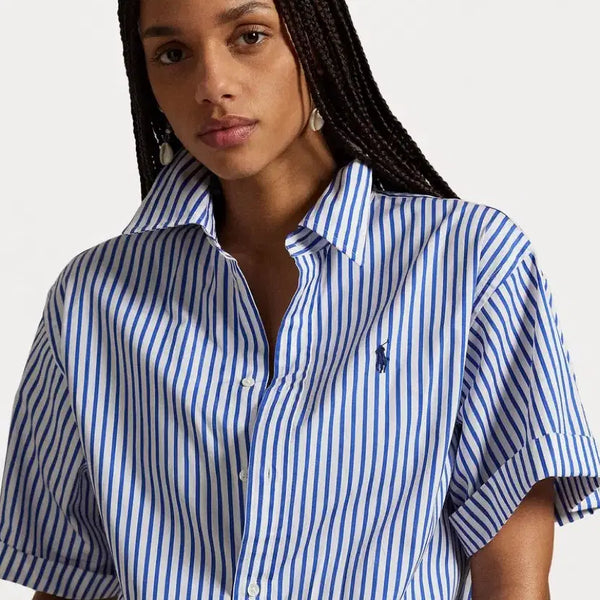 [BUNJANG] Polo Ralph Lauren Striped Short Sleeve Shirt / 폴로 랄프로렌 스트라이프 반팔 셔츠 / 띠어리 클럽모나코 비이커 아르켓 마시모두띠 코스