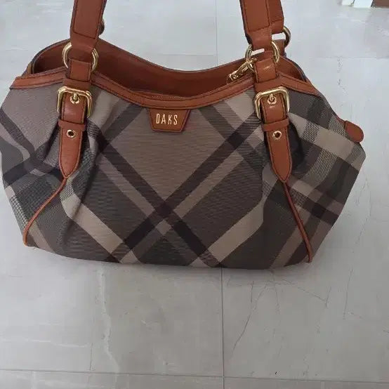 [BUNJANG] Daks Check Pattern Tote Bag / 닥스 체크무늬 토트백 가로38세로21