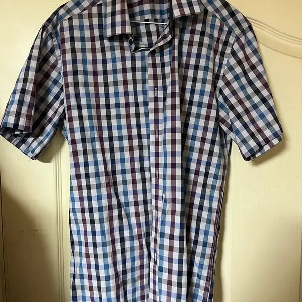 [BUNJANG] Men's Check Pattern Shirt / 체크 남방 남성 셔츠