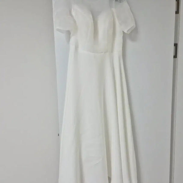 [BUNJANG] White Puff Sleeve Wedding Dress / 웨딩 2부, 촬영용 드레스 / 화이트 퍼프 소매 웨딩드레스 팝니다