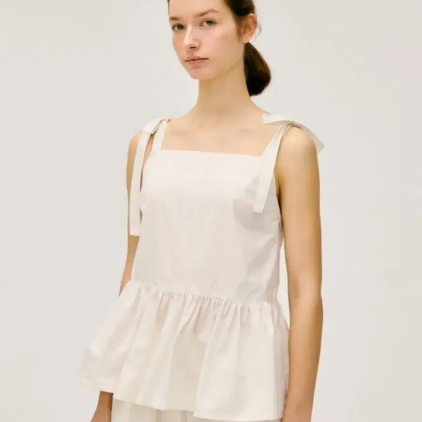 [BUNJANG] Depound Ribbon Blouse - Off White / 드파운드 ribbon blouse - off white