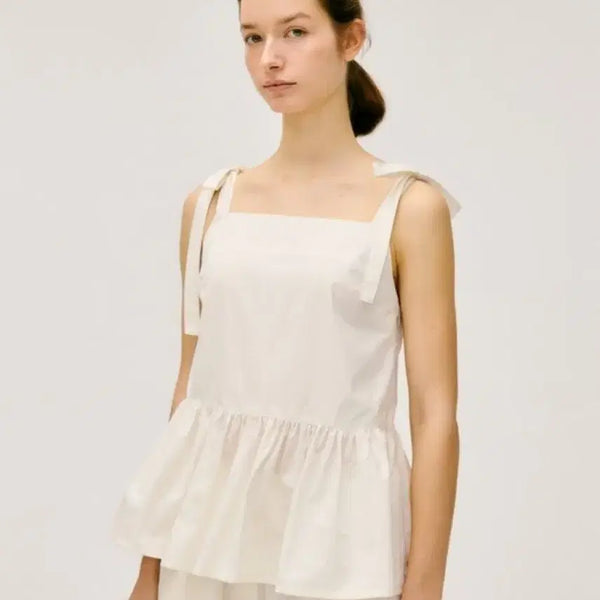 [BUNJANG] Depound Ribbon Blouse - Off White / 드파운드 ribbon blouse - off white