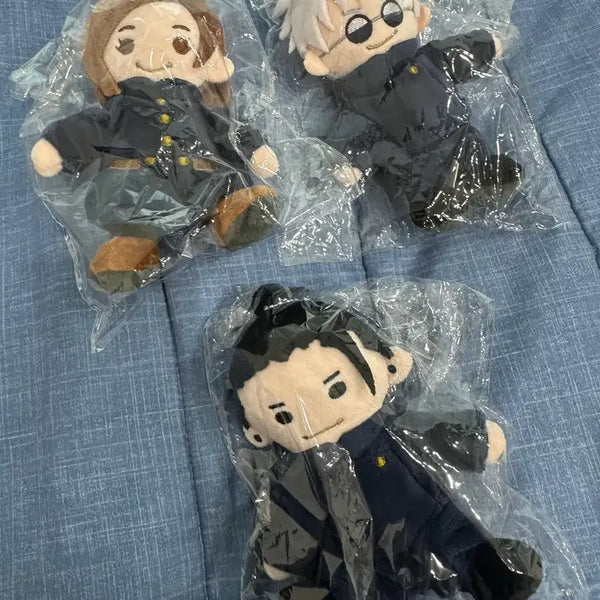 [BUNJANG] Jujutsu Kaisen Exhibition Sitting Plush Set (Gojo, Geto, Nobara) / 주술회전 전시회 앉은 누이 인형 오스와리 고죠 게토 노바라 회옥 옥절 고전 굿즈