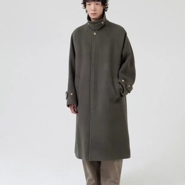 [BUNJANG] Brown Yak 23FW Balmacaan Coat Olive Grey Size 4 / 브라운야드 23fw 발마칸 올리브그레이 4사이즈