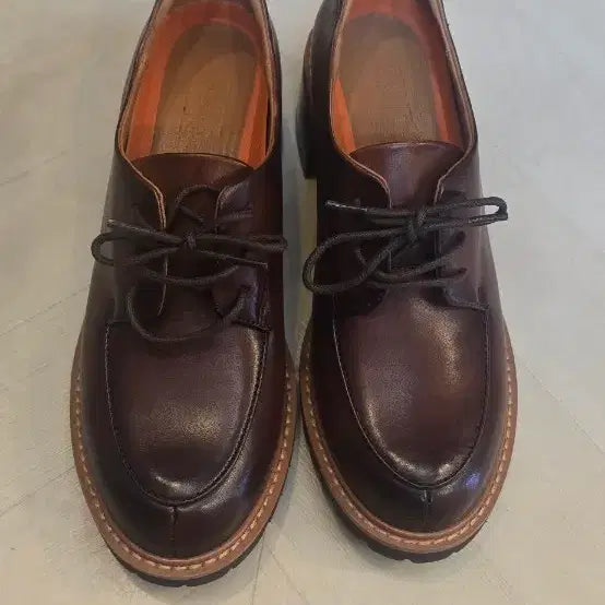 [BUNJANG] Frye Women's Leather Platform Loafers (245) / 프라이 FRYE 여성 로퍼 구두 245 가죽 굽 6센티 통굽