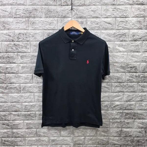 [BUNJANG] Polo Ralph Lauren Big Pony Embroidered Short Sleeve Polo Shirt Black Size 95 / 폴로 랄프로렌 반팔 카라티 블랙  사이즈 95 정품 규알인증완