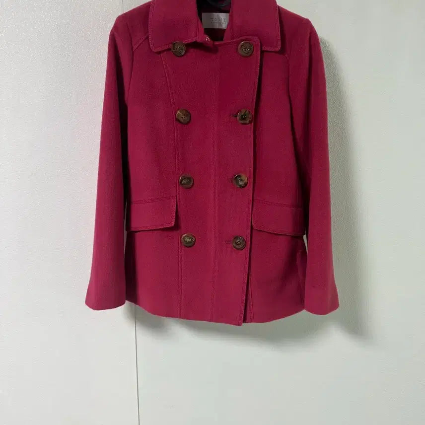 [BUNJANG] TIME Pink Wool Jacket Half Coat / 타임 핑크 울 자켓 반코트