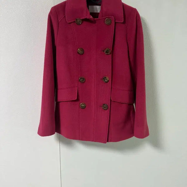 [BUNJANG] TIME Pink Wool Jacket Half Coat / 타임 핑크 울 자켓 반코트