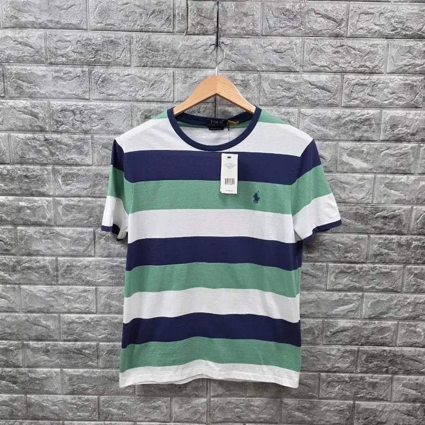 [BUNJANG] Polo Ralph Lauren Striped Short Sleeve T-Shirt Green/Navy Size 95 / 새상품 폴로 랄프로렌 스트라이프 반팔 티셔츠 그린/네이비 사이즈 95 정품인증완