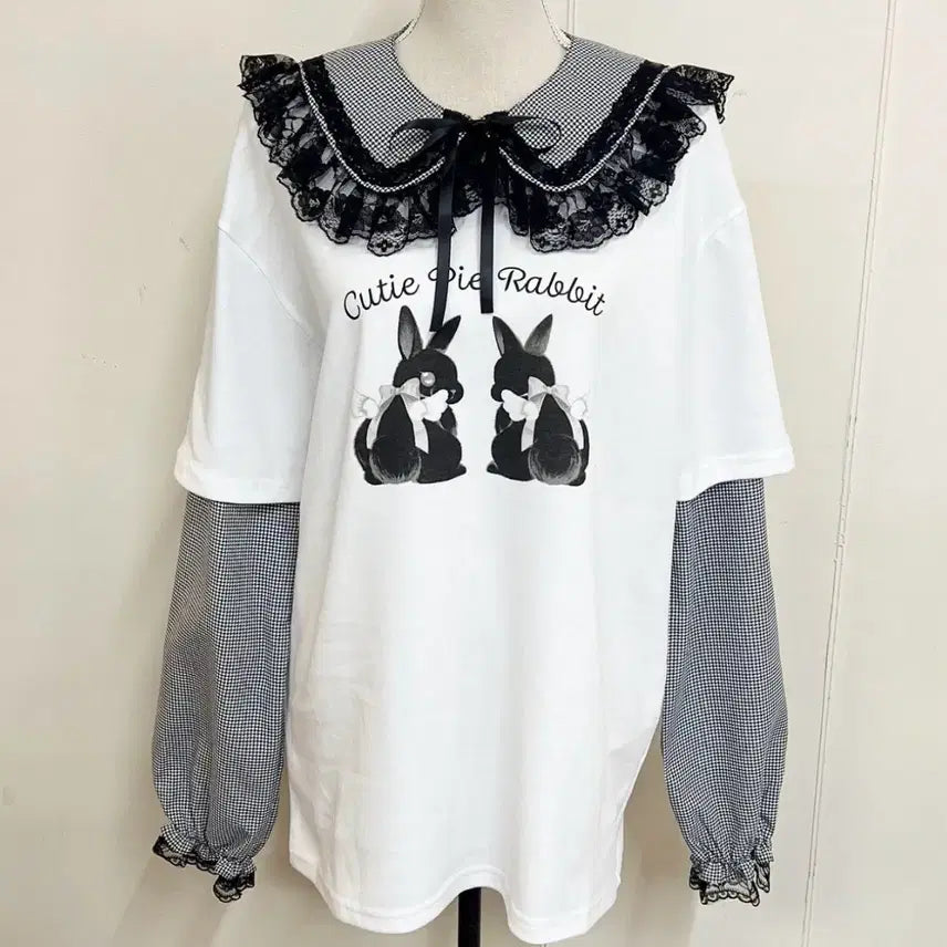 [BUNJANG] Mars Imuchan Collaboration Sailor Collar Rabbit Long T-shirt / 마즈 이모쨩 콜라보 세일러카라 토끼 롱티 양산형 지뢰계 양지뢰