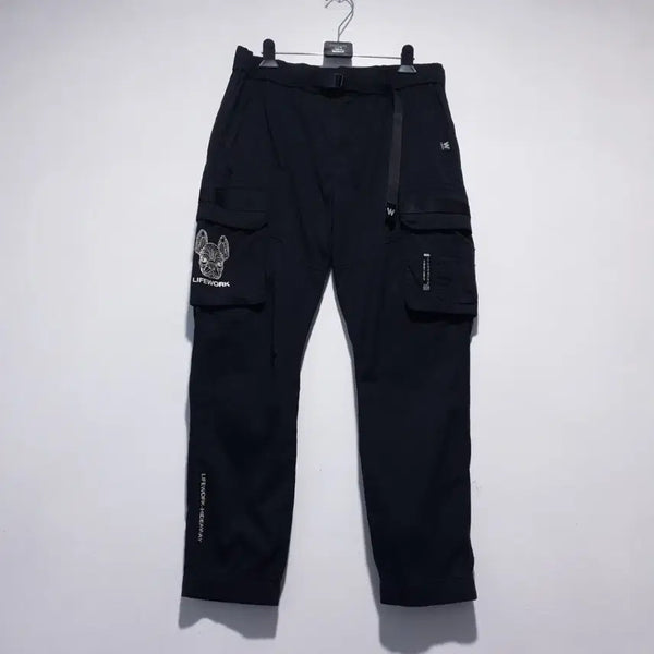 [BUNJANG] Life Work L1 Logo Tape Cargo Jogger Pants Black / L) 라이프워크 신형 24ss L1 로고 테이프 카고 조거팬츠 블랙 31-32