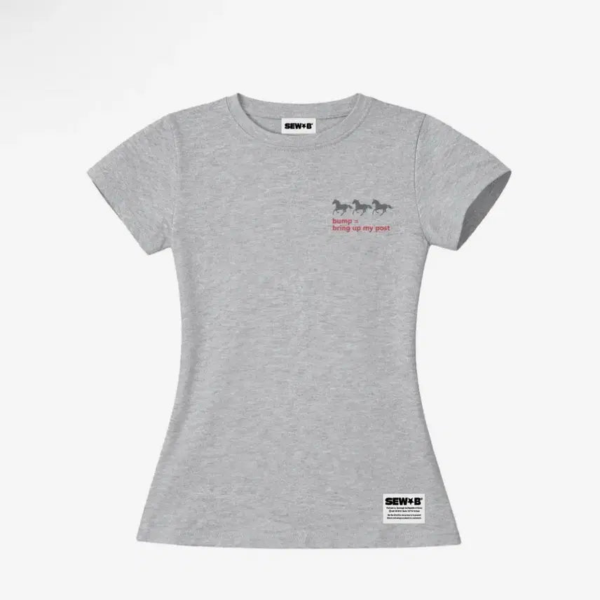 [BUNJANG] Sohbee Post Semi-Crop T-Shirt Gray Melange (Sealed) / [미개봉] 쏘비 post 세미크롭 반팔티 그레이 멜란지