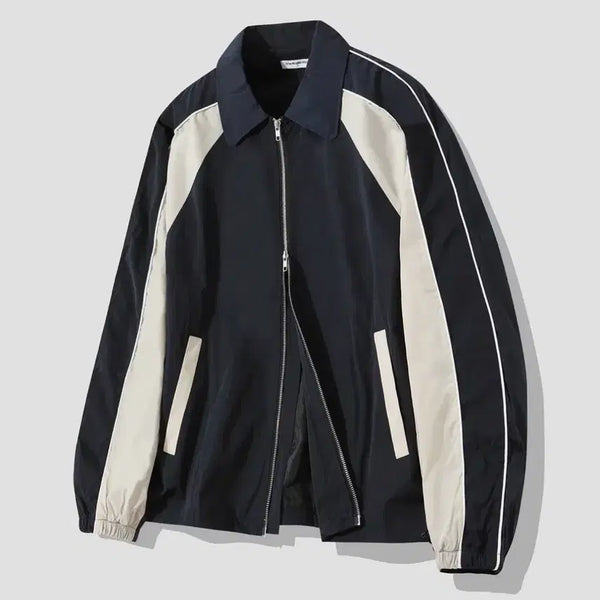 [BUNJANG] Slow Record House Piping Line Windbreaker Navy / 슬로우레코드하우스 윈드브레이커[네이비]