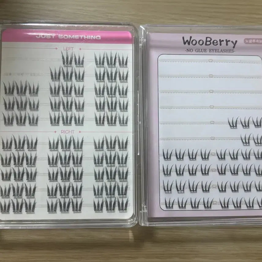 [BUNJANG] Just Something No Glue Eyelashes (Deep Black) + Uberry No Glue Eyelashes / 저스트썸띵 노글루 속눈썹 키티 딥블랙+우베리 노글루 속눈썹