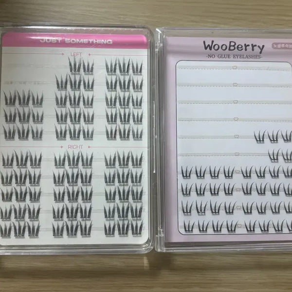 [BUNJANG] Just Something No Glue Eyelashes (Deep Black) + Uberry No Glue Eyelashes / 저스트썸띵 노글루 속눈썹 키티 딥블랙+우베리 노글루 속눈썹
