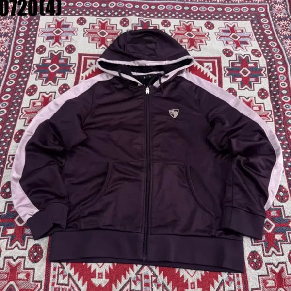 [BUNJANG] ASICS Dark Purple Hooded Training Jumper / 아식스 후드 집업 트레이닝 점퍼 다크퍼플 0720