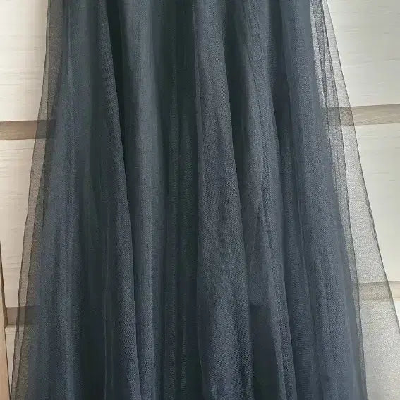 [BUNJANG] Black Chiffon Long Skirt / 검정색 쉬폰 스커트