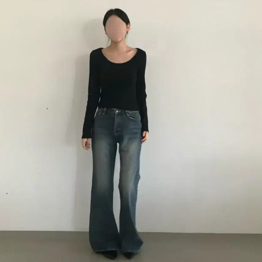 [BUNJANG] Yue Washington Washed Bootcut Denim Pants - Size M / 택o) Yue 워싱턴 부츠컷 데님팬츠 M