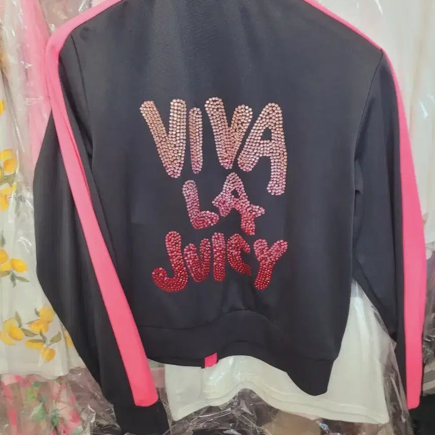 [BUNJANG] Juicy Couture Track Top Black Pink Viva Juicy S / 쥬시꾸뛰르 트랙탑 검정 핑크 비바라쥬시S