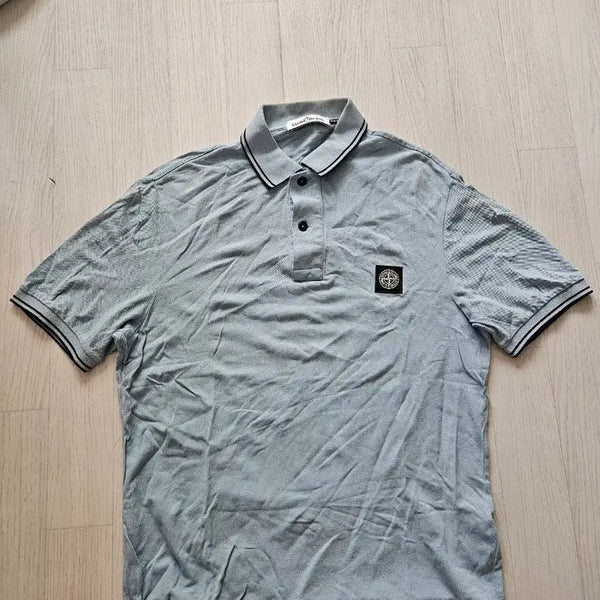 [BUNJANG] Stone Island Polo T-Shirt Blue M Size / 스톤아일랜드 카라티 블루 - M 사이즈