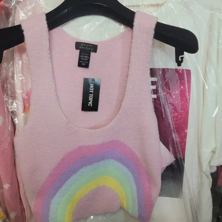 [BUNJANG] Hot Topic Rainbow Knit M Size / 핫토픽 레인보우 니트M 수입