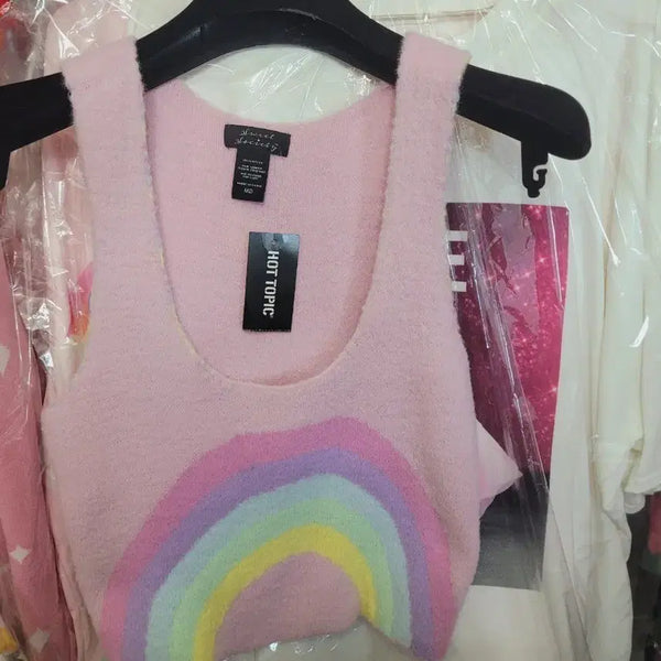 [BUNJANG] Hot Topic Rainbow Knit M Size / 핫토픽 레인보우 니트M 수입