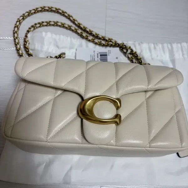 [BUNJANG] Coach Quilted Shoulder Bag Ivory / 코치 퀼팅 숄더백 아이보리