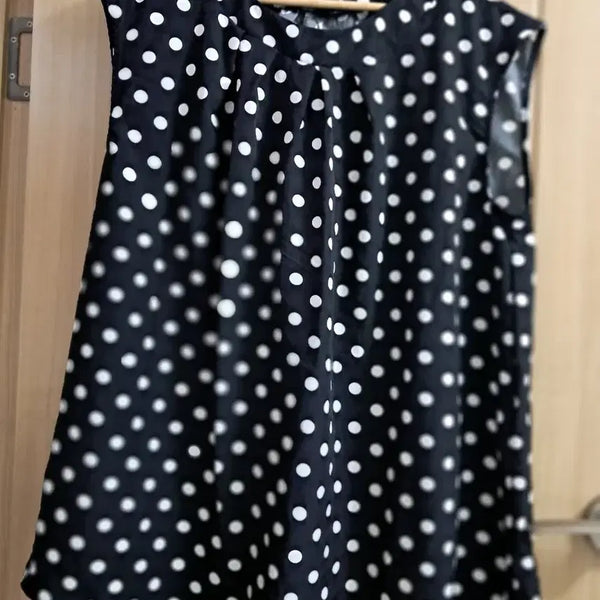 [BUNJANG] Polka Dot Sleeveless Blouse / 땡땡이 블라우스
