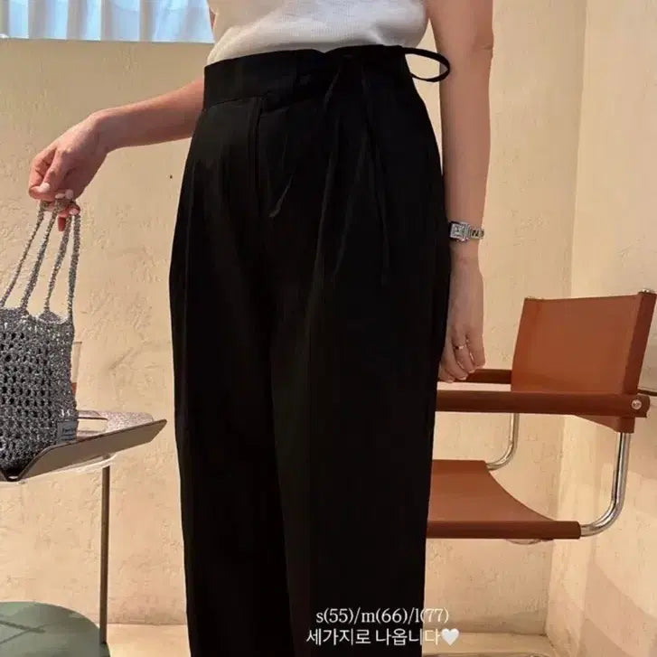 [BUNJANG] April Market Ribbon Slacks Black M (66) / April Market 리본 바스락 슬랙스 블랙 M(66) / 26년 신상 (완판 상품)