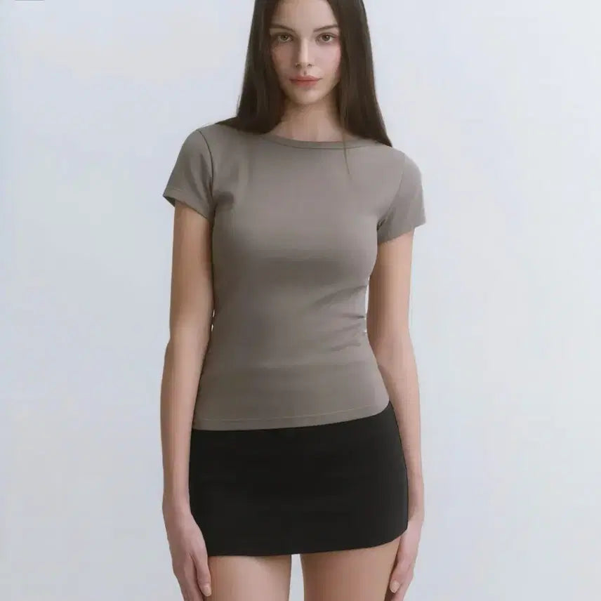 [BUNJANG] Musinsa Standard Women's Slim Boatneck Cap Sleeve T-Shirt / 무탠다드 우먼즈 슬림 보트넥 캡 슬리브 티셔츠