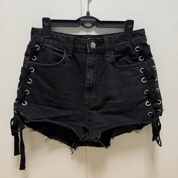 [BUNJANG] High-Waisted Denim Shorts / 흑청 반바지 하이웨스트 핫팬츠 M
