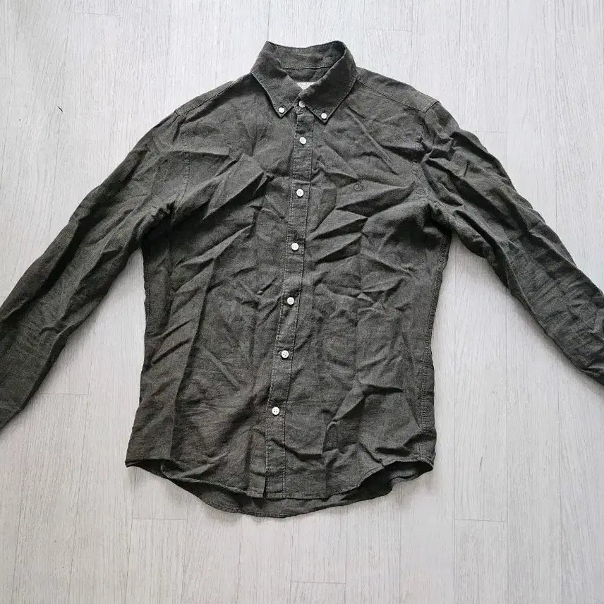 [BUNJANG] Beanpole Linen Shirt - Khaki / 빈폴 린넨 셔츠 - M