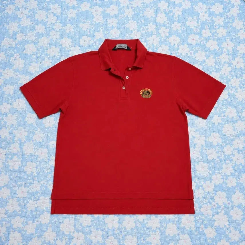 [BUNJANG] Burberry Red PK Collar Short Sleeve T-Shirt - Size S (Unisex) / 버버리 레드 PK 카라 반팔티 S 남녀공용