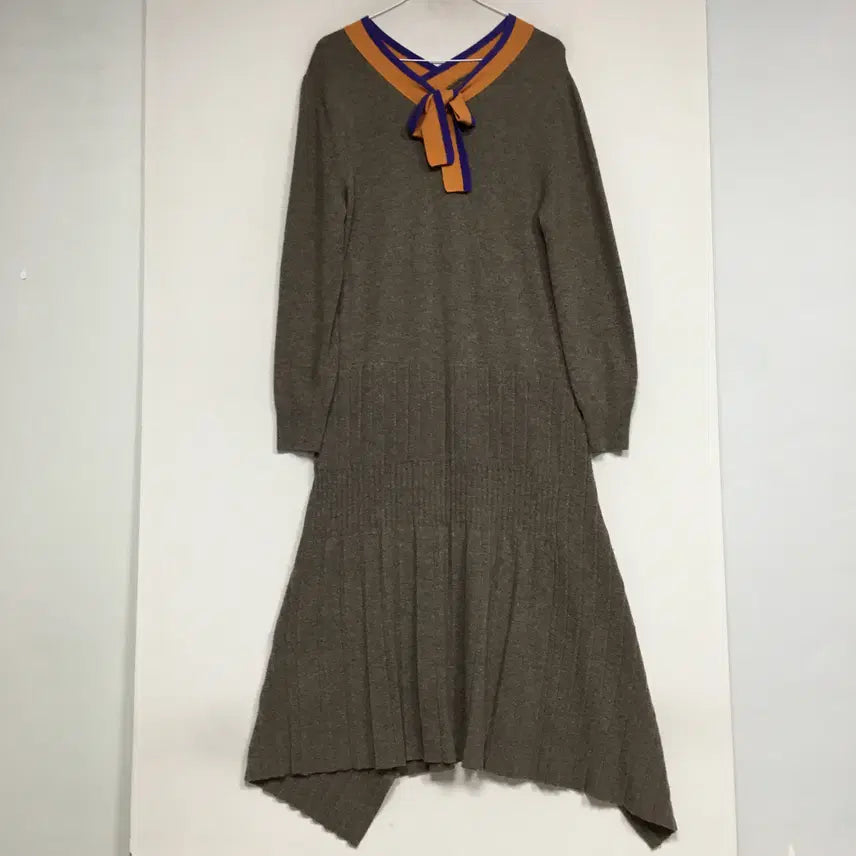 [BUNJANG] G-CUT Pleated Knit Dress Free Size / GCUT 지컷 플리츠 니트 원피스 F