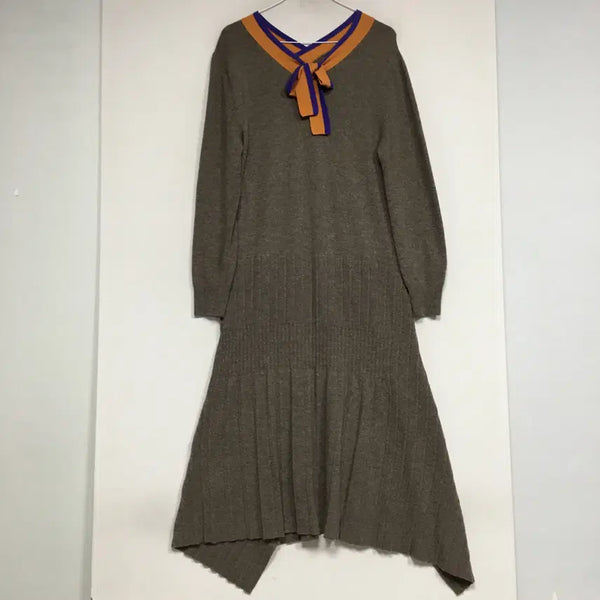[BUNJANG] G-CUT Pleated Knit Dress Free Size / GCUT 지컷 플리츠 니트 원피스 F