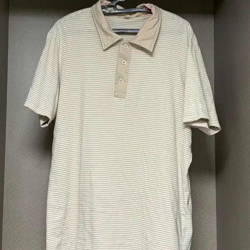 [BUNJANG] Vintage Nerd Striped Collar T-shirt / 빈티지 너드 단가라 카라티 와걸 코모 카메 카라하나 스즈코 카모메산장